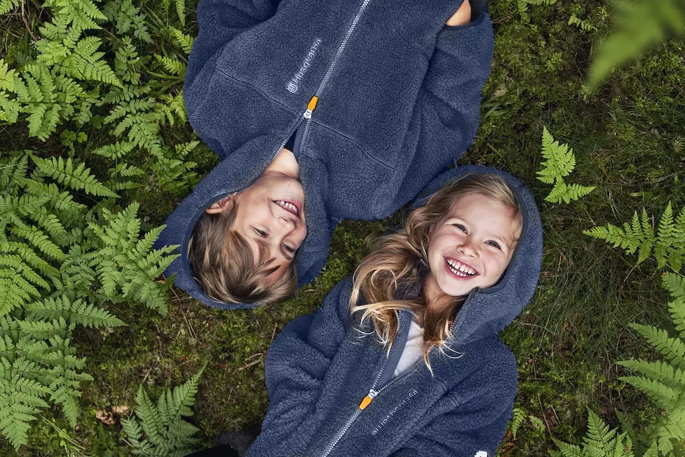 Felpa in pile per bambini, con cappuccio Husqvarna Xplorer
